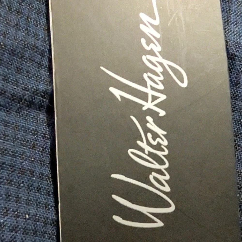 New Walter Hagen Golf Pants 38x32 PLain‎ Flat Front Comfort Stretch Waist Blue